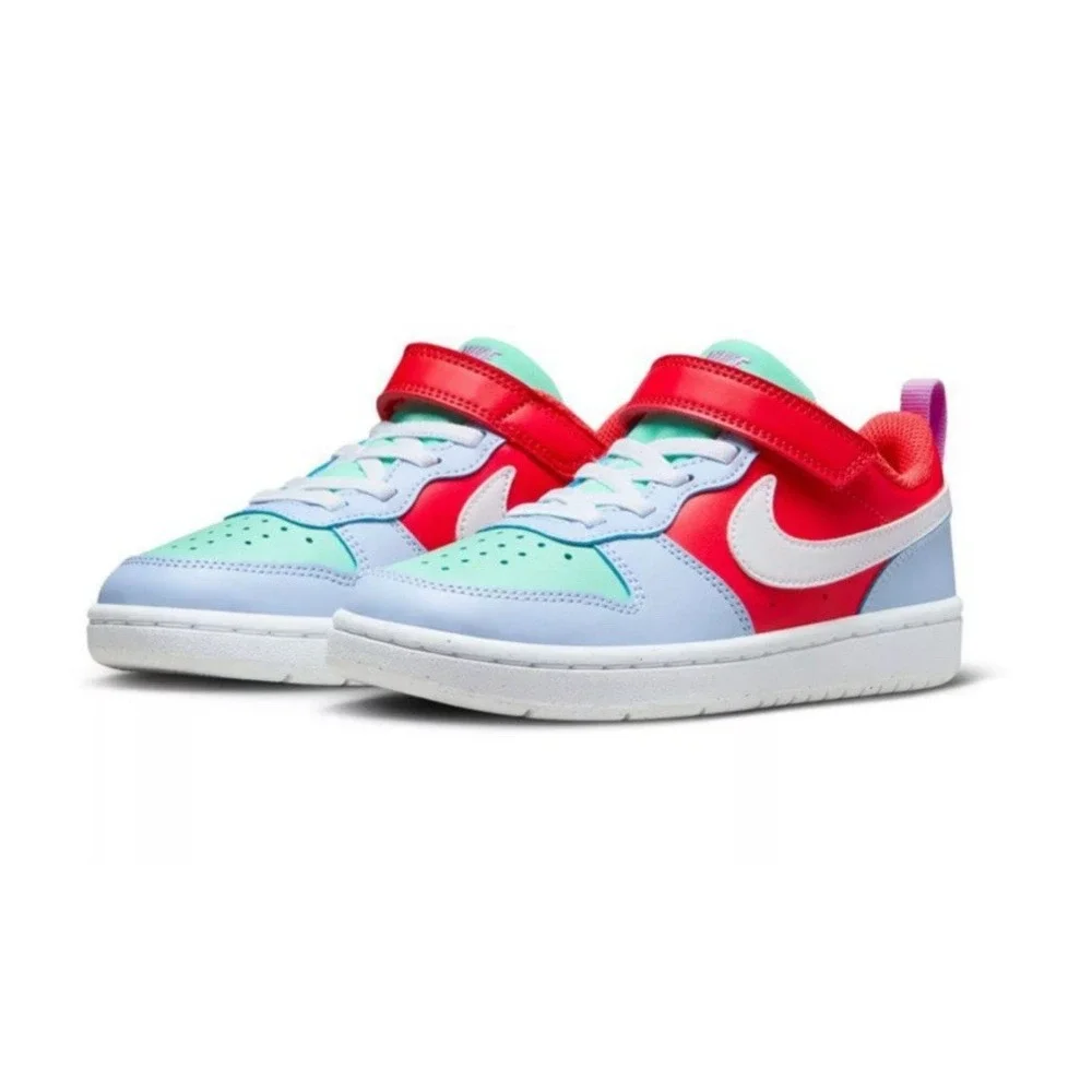 Nike Court Borough Low Youth  2.5 Y Recraft Dv5457 400 Cobalt‎ Bliss White Red